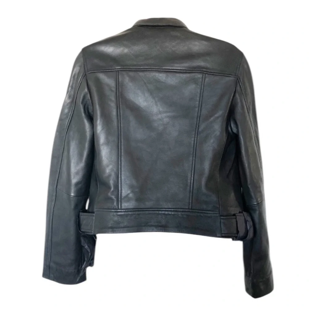 NWT Hudson leather motorcycle jacket Sz xsmall $795 buckle details host pick! - Picture 3 of 5